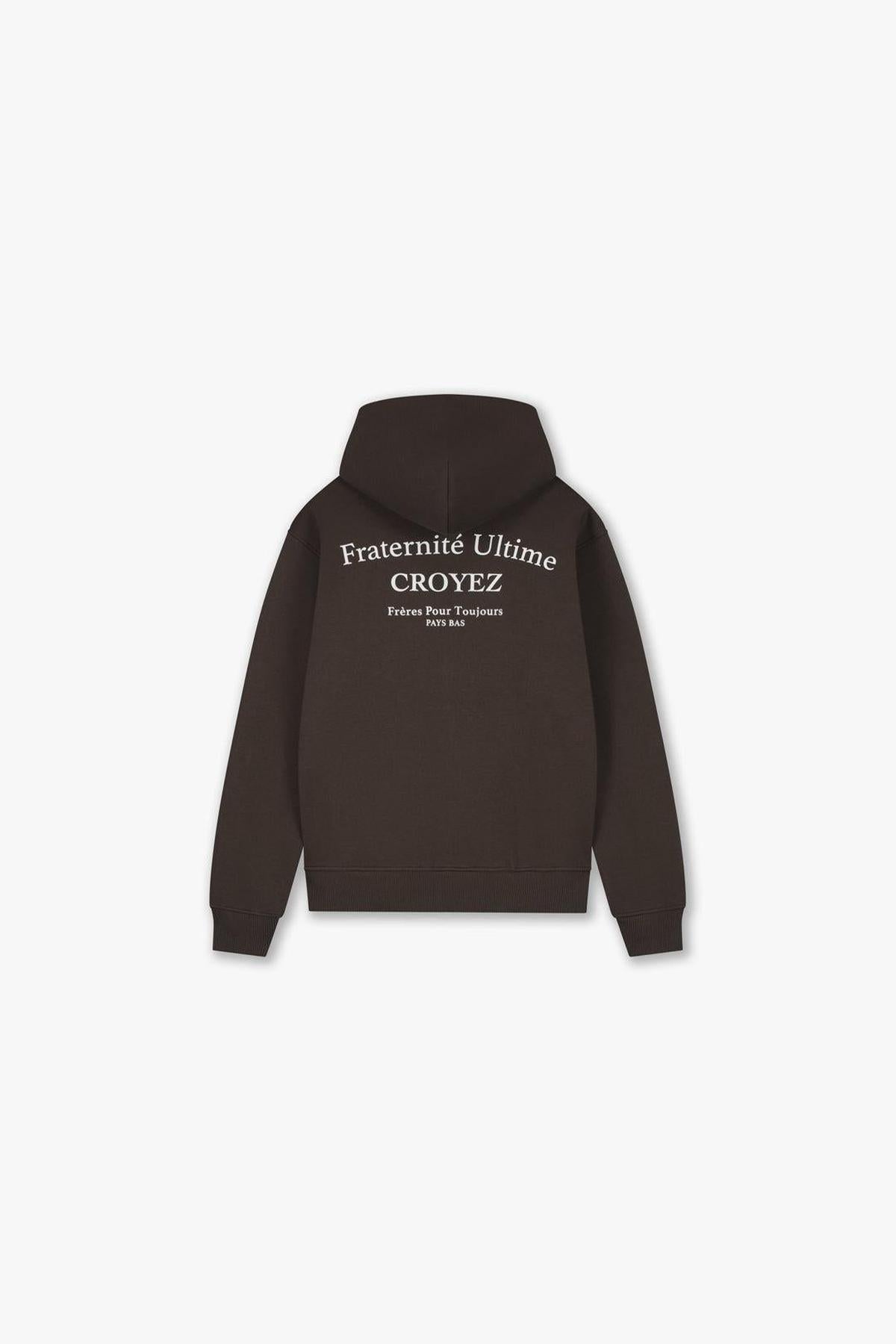 Fraternité Ultime Zip Hoodie Dark Brown