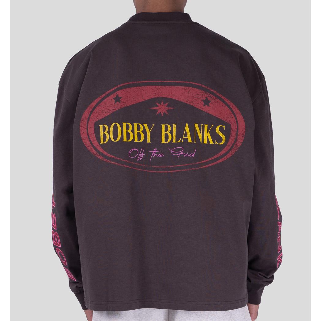 CREST LONGSLEEVE BROWN/RED-Bobby Blanks-Mansion Clothing