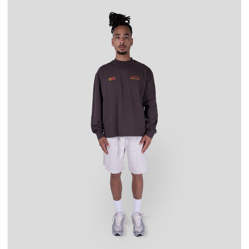 CREST LONGSLEEVE BROWN/RED-Bobby Blanks-Mansion Clothing