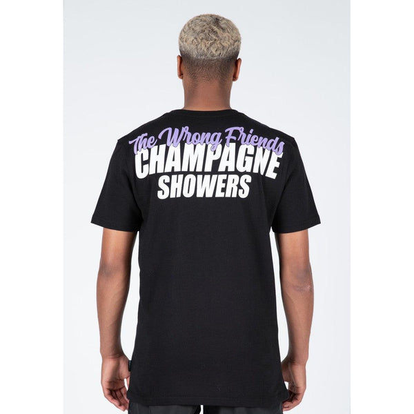 Champagne Showers T-shirt Black-wrong friends-Mansion Clothing