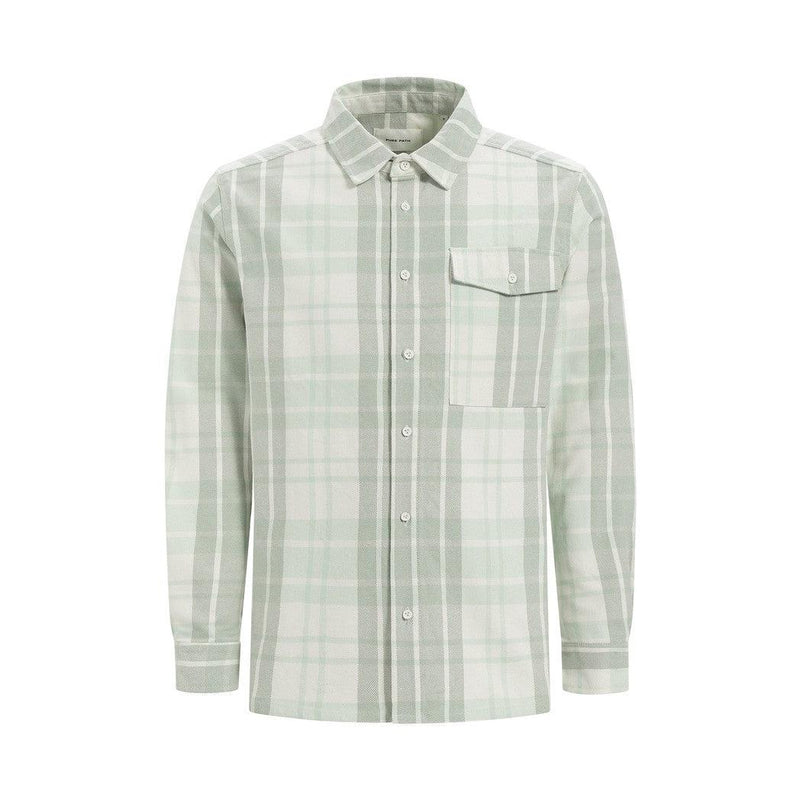Checked Flannel Shirt - Mint-Pure Path-Mansion Clothing