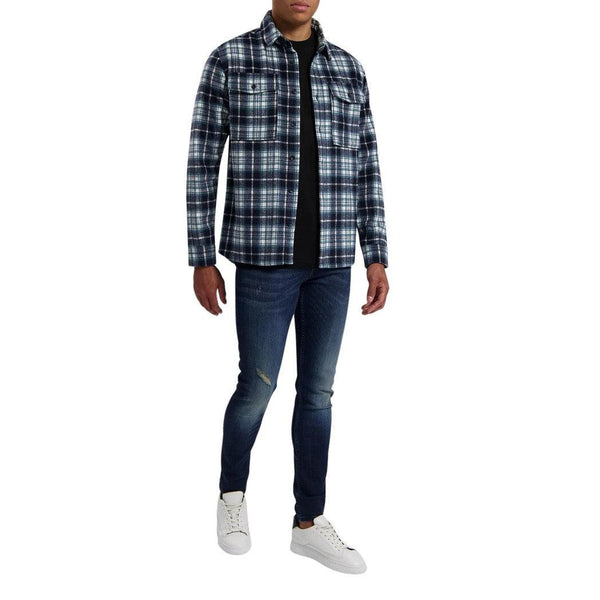 Checked Soft Overshirt-Purewhite-Mansion Clothing