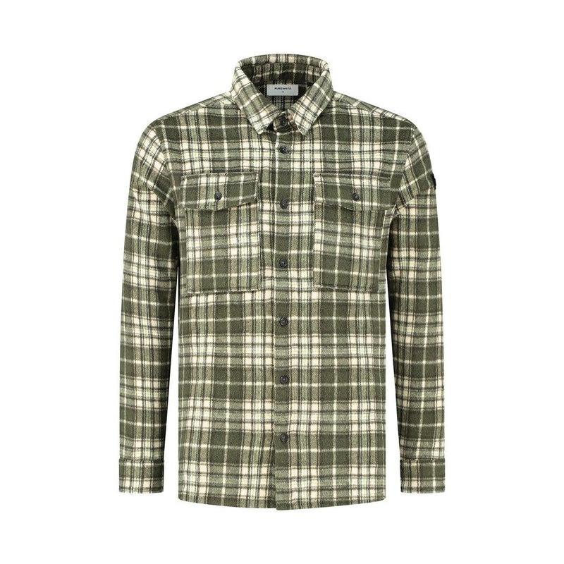 Checked Soft Overshirt-Purewhite-Mansion Clothing