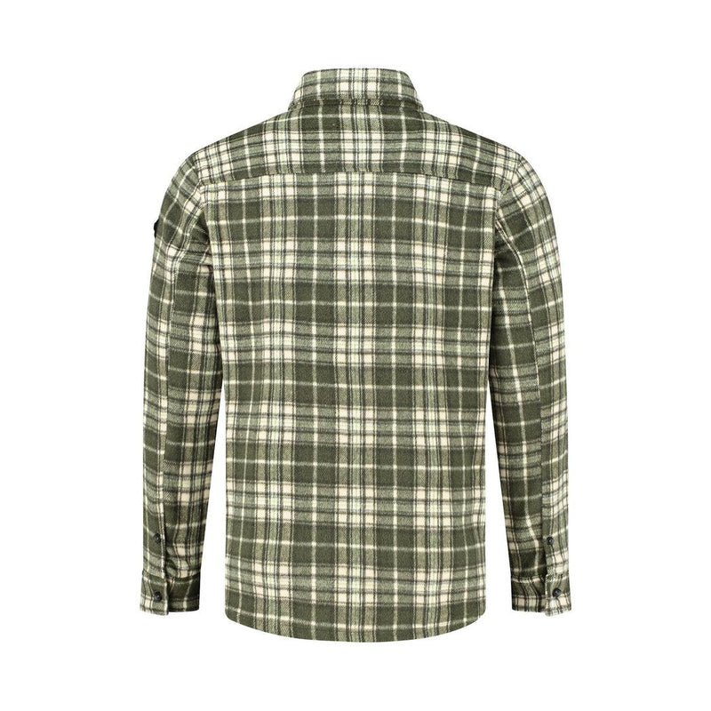 Checked Soft Overshirt-Purewhite-Mansion Clothing