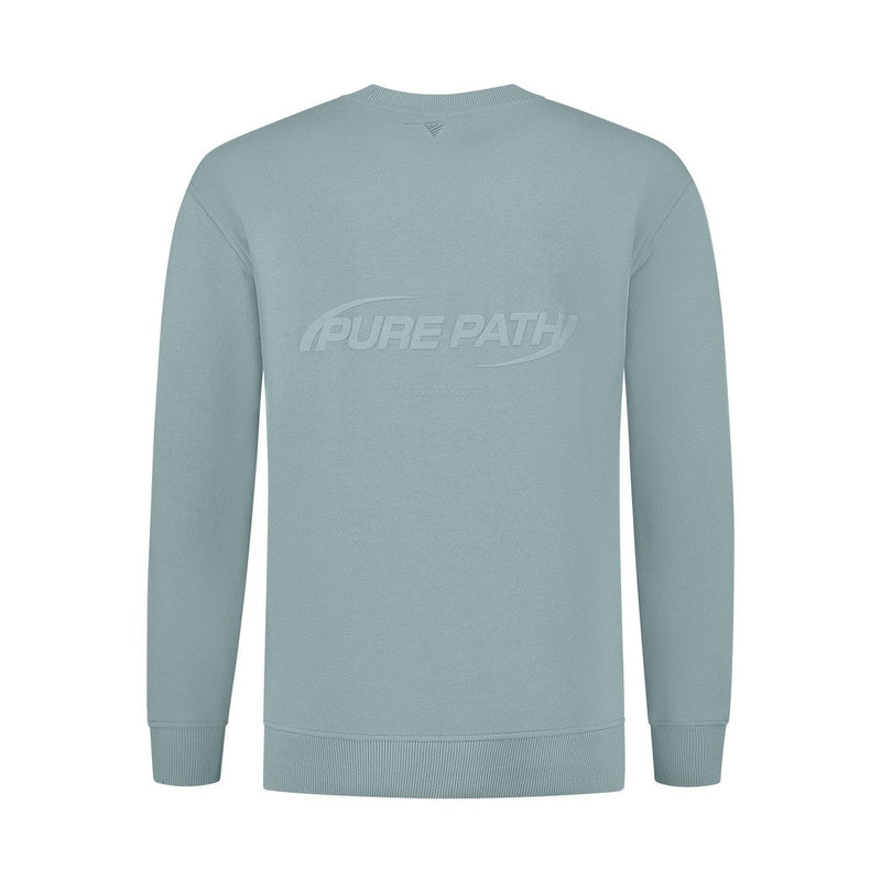 Cosmic Orbit Sweater Blue Grey-Pure Path-Mansion Clothing