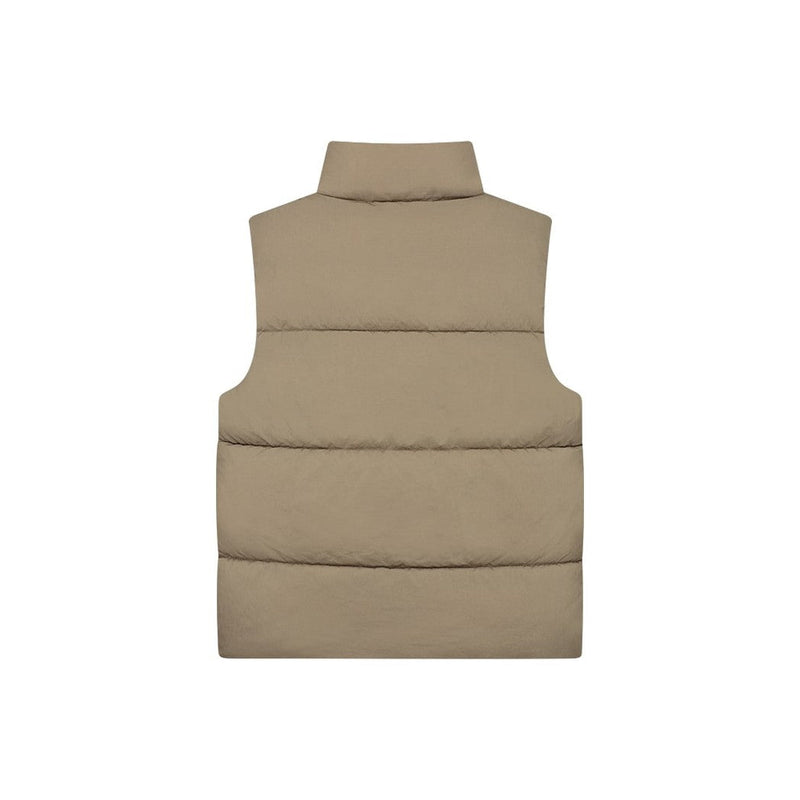Crinkle Padded Vest Taupe