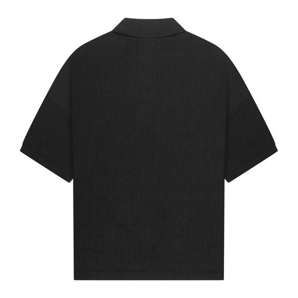 Crochet Boulevard Polo Black-OFF THE PITCH-Mansion Clothing