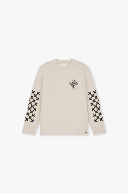 Cross Longsleeve T-Shirt Light Beige