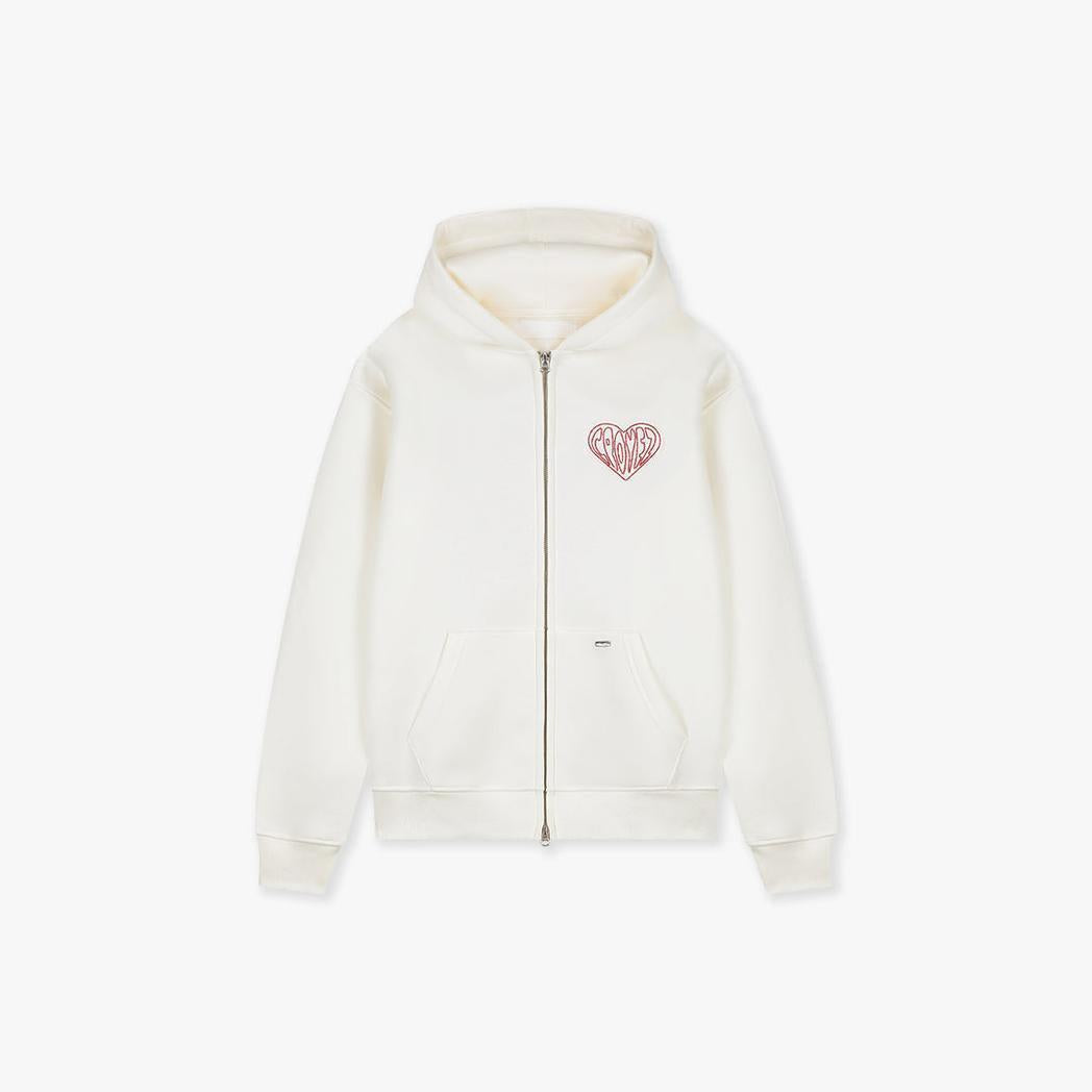 Croyez Stitched Heart Zip Hoodie Off-White-Croyez-Mansion Clothing