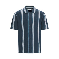 Cuban Collar Shirt Navy-Pure Path-Mansion Clothing
