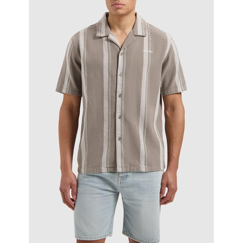 Cuban Collar Shirt Taupe-Pure Path-Mansion Clothing