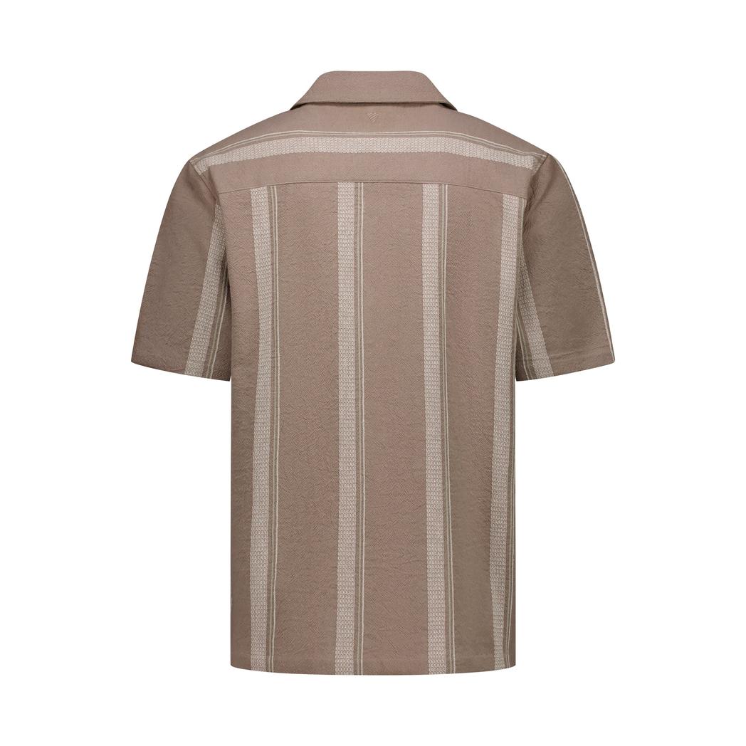 Cuban Collar Shirt Taupe-Pure Path-Mansion Clothing
