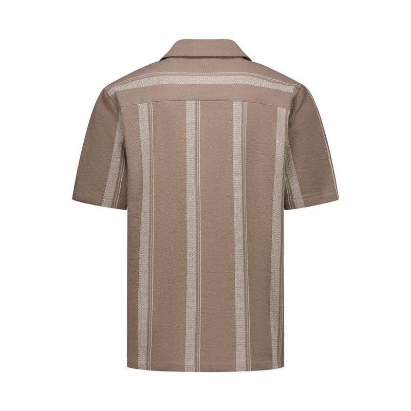 Cuban Collar Shirt Taupe-Pure Path-Mansion Clothing