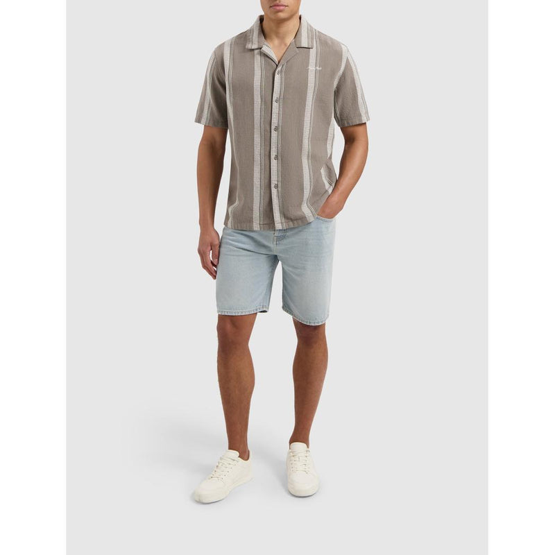 Cuban Collar Shirt Taupe-Pure Path-Mansion Clothing