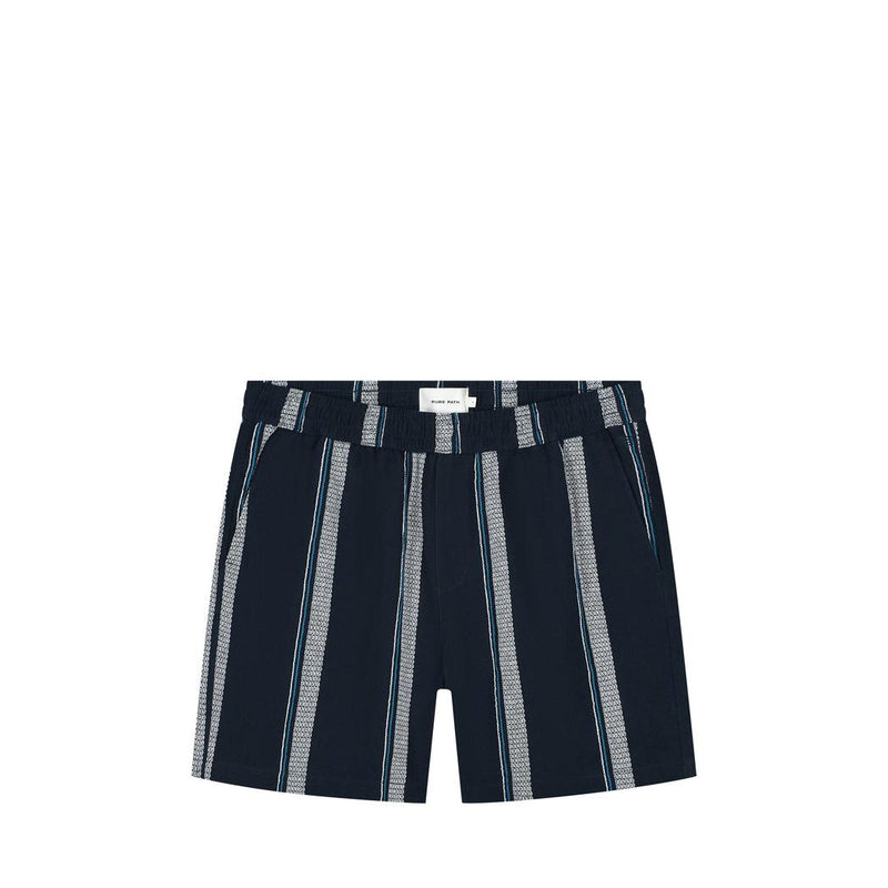 Cuban Striped Shorts Navy