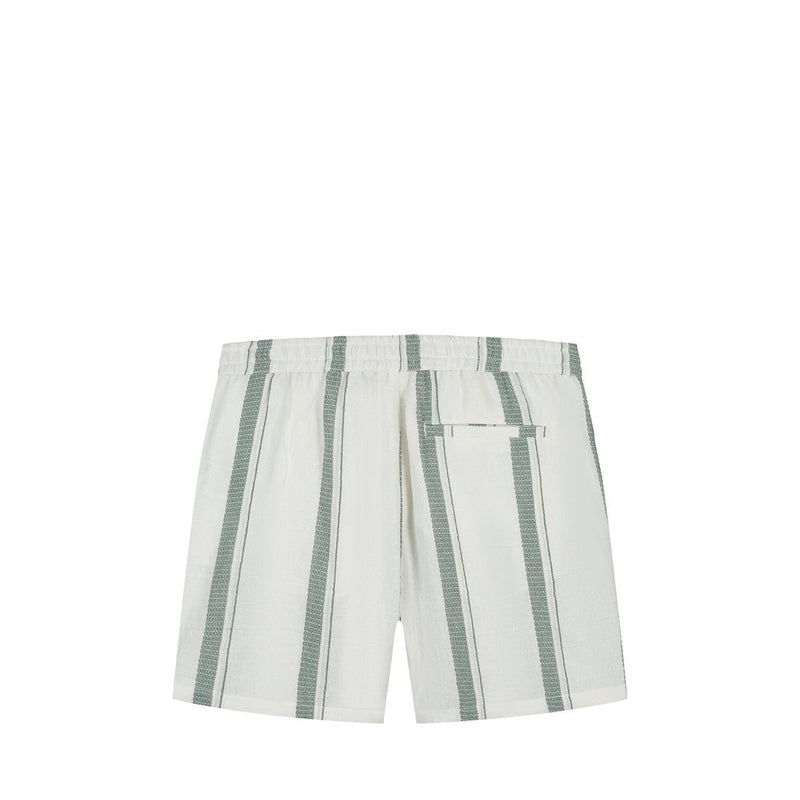 Cuban Striped Shorts Off White-Pure Path-Mansion Clothing