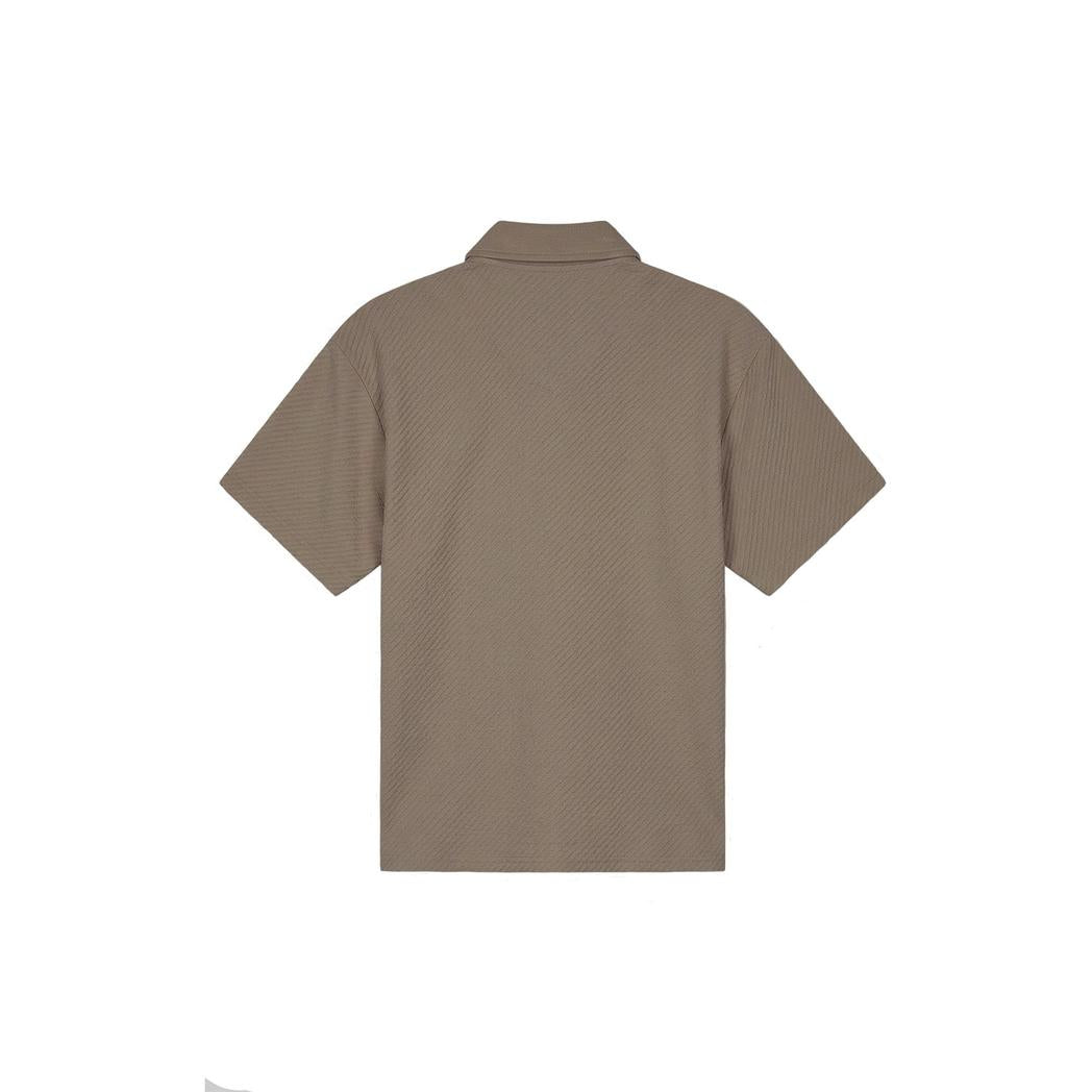 Diagonal Seersucker Shirt Dark Sage-Malelions-Mansion Clothing
