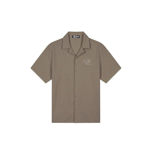Diagonal Seersucker Shirt Dark Sage