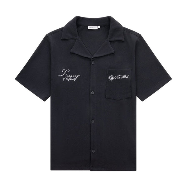 Double Script Shirt Black-Off The Pitch-Mansion Clothing