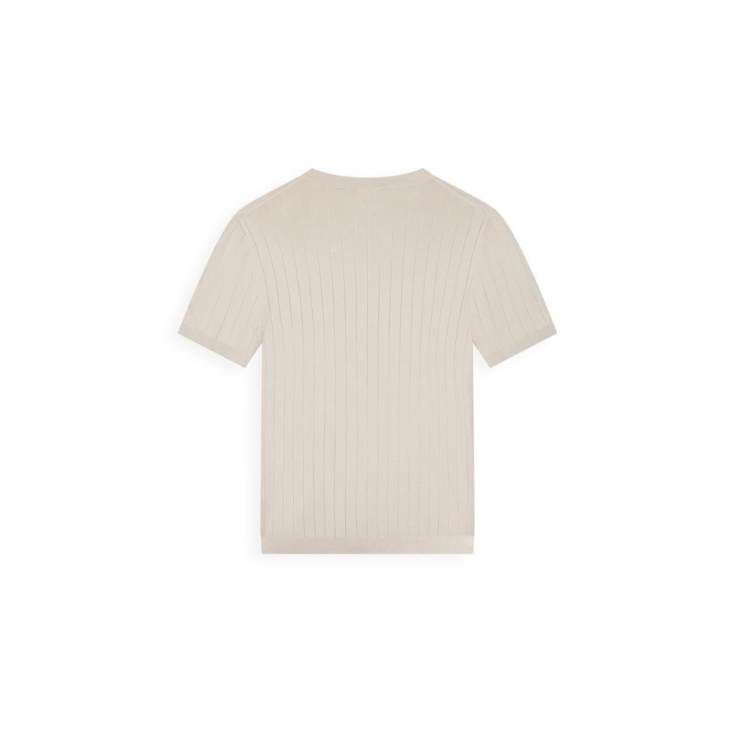 Drop-needle Knit T-shirt Sand