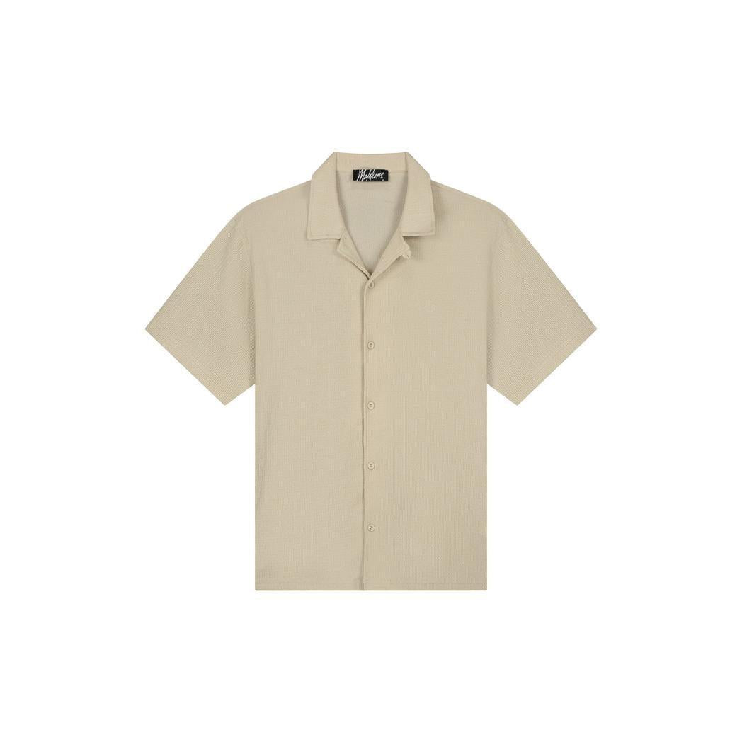 Emblem Seersucker Shirt Light Taupe