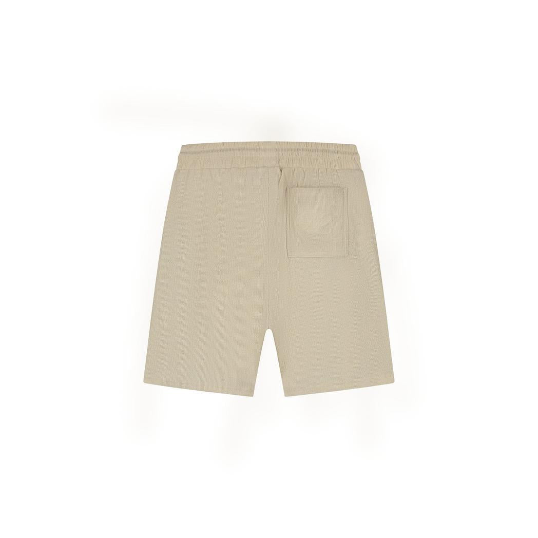 Emblem Seersucker Shorts Light Taupe