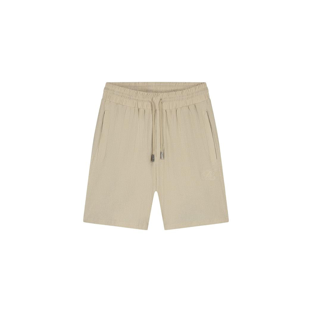 Emblem Seersucker Shorts Light Taupe