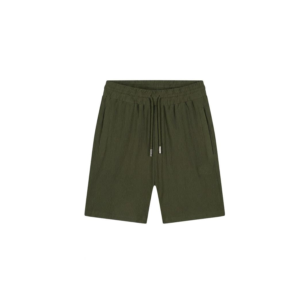 Emblem Seersucker Shorts Vintage Green-Malelions-Mansion Clothing