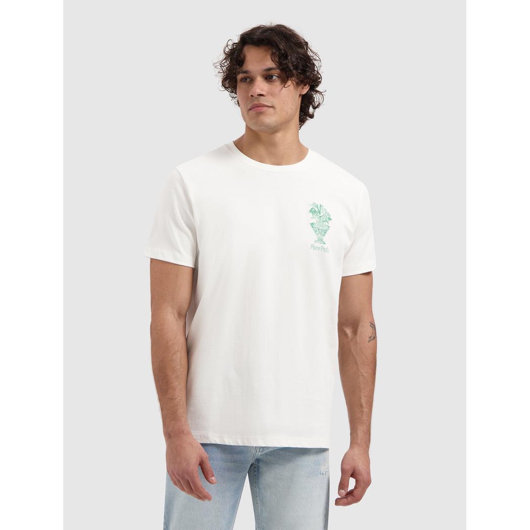 Embroidered Vase T-shirt Off White-Pure Path-Mansion Clothing