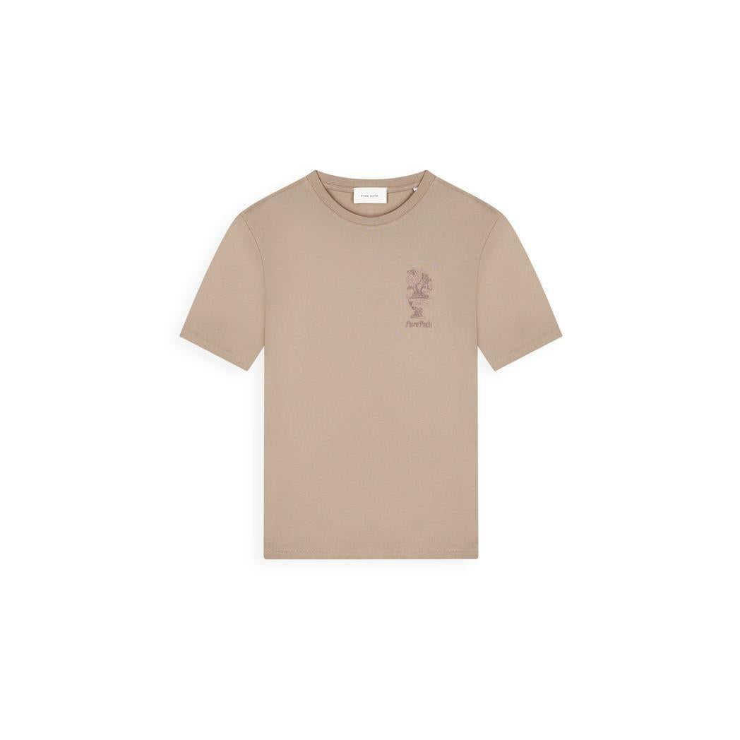 Embroidered Vase T-shirt Taupe-Pure Path-Mansion Clothing