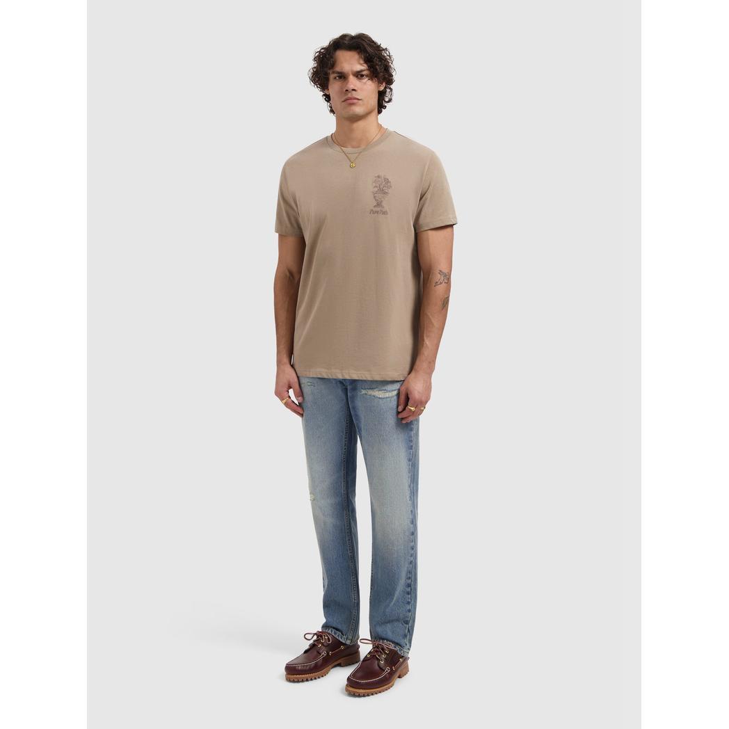 Embroidered Vase T-shirt Taupe-Pure Path-Mansion Clothing