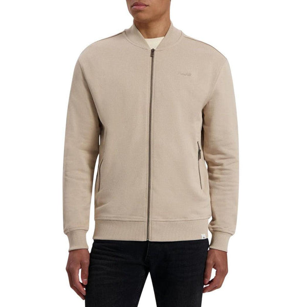 Embroidered Zip-Up Sweater-Purewhite-Mansion Clothing
