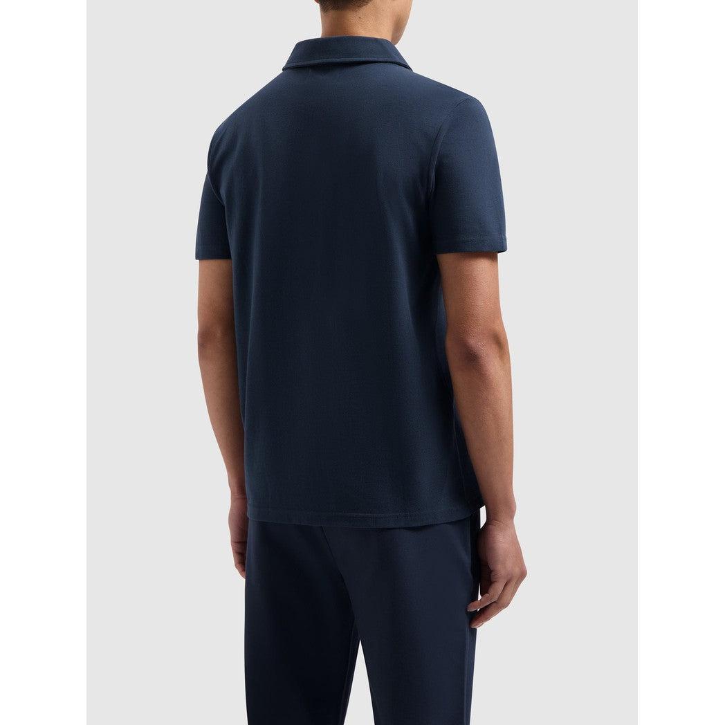 Embroidery Waffle Polo - Navy
