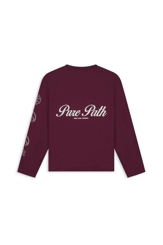 Essence Of Life Longsleeve T-shirt Wine Red-Pure Path-Mansion Clothing