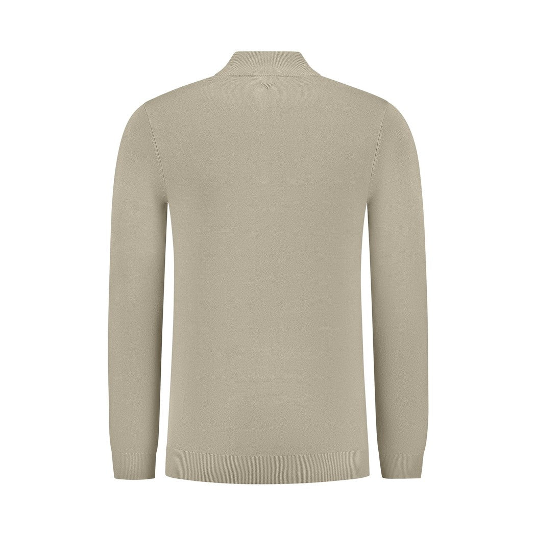 Essential Knit Halfzip - Taupe