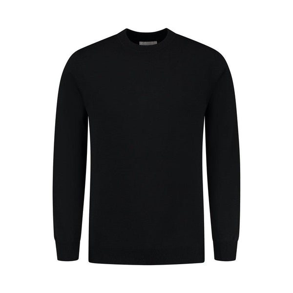 Essential Knitwear Crewneck Sweater - Black-Pure Path-Mansion Clothing