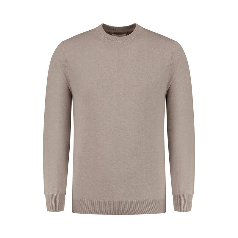 Essential Knitwear Crewneck Sweater - Taupe-Pure Path-Mansion Clothing