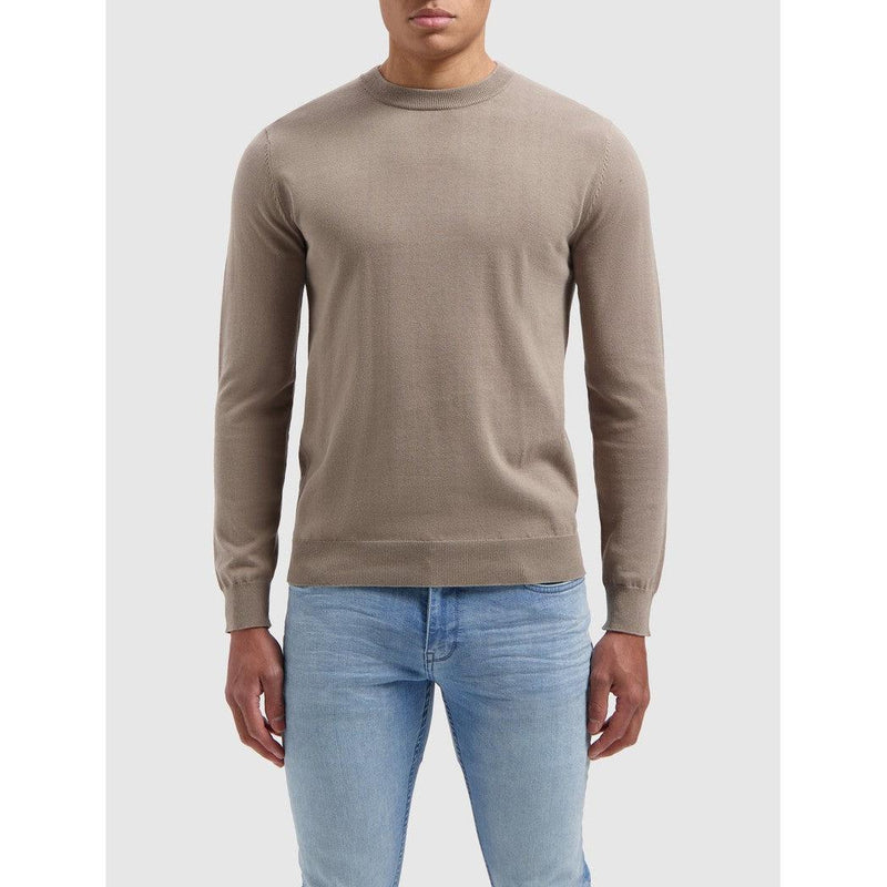 Essential Knitwear Crewneck Sweater - Taupe-Pure Path-Mansion Clothing