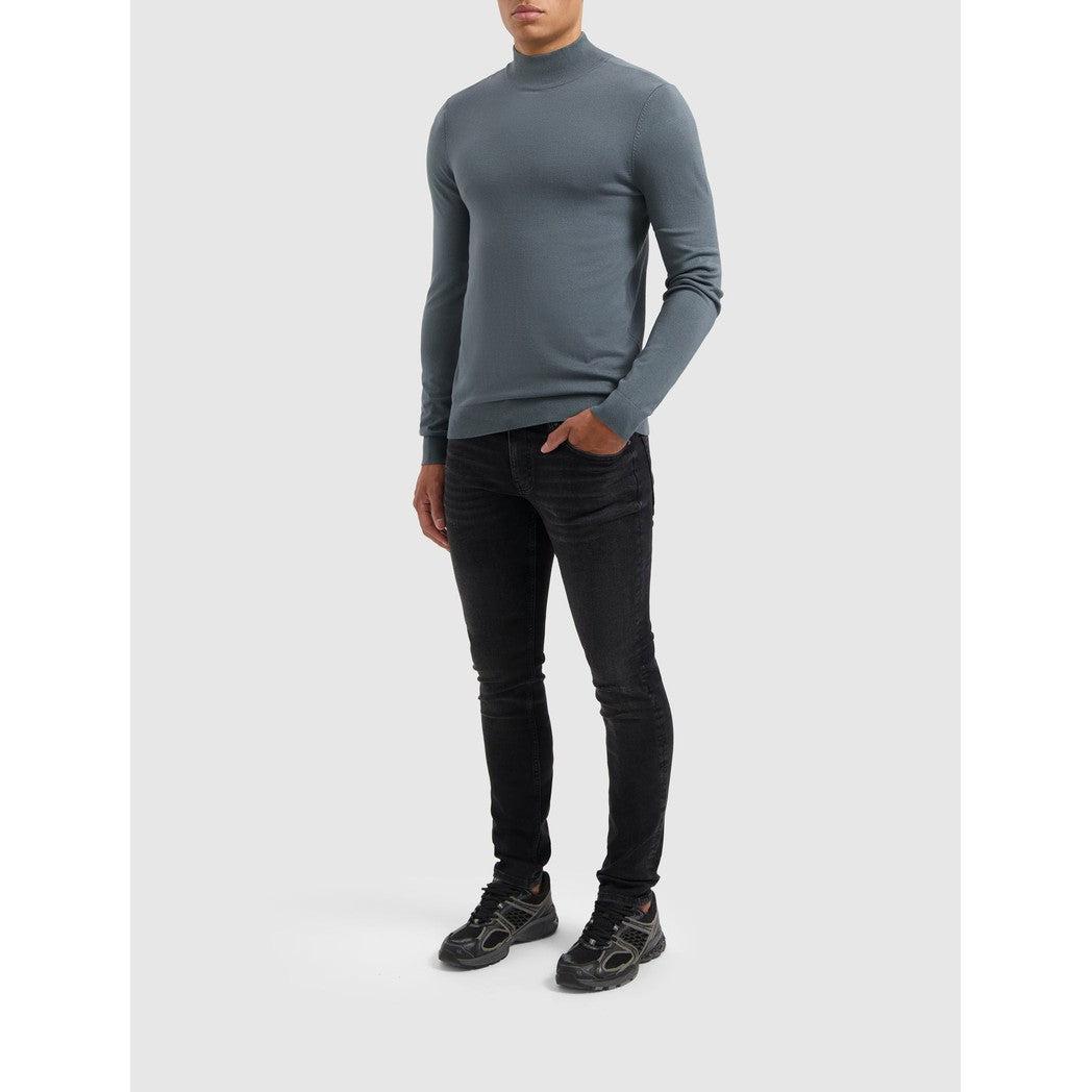 Essential Knitwear Mockneck Sweater Blue