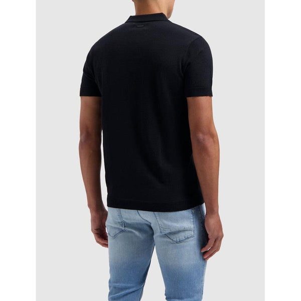 Essential Knitwear Polo - Black-Pure Path-Mansion Clothing