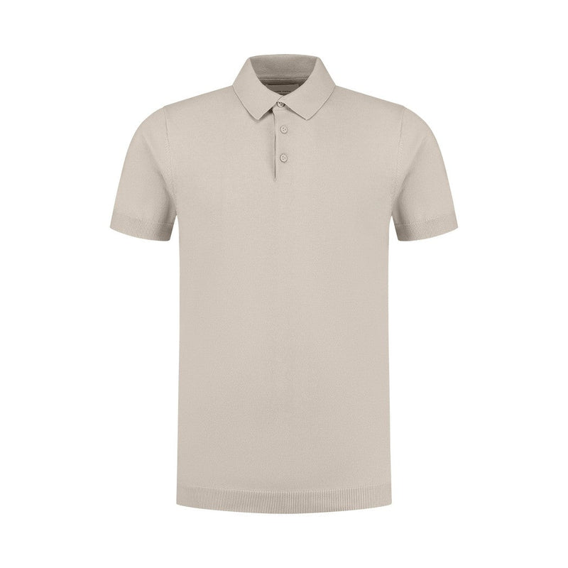 Essential Knitwear Polo - Sand-Pure Path-Mansion Clothing