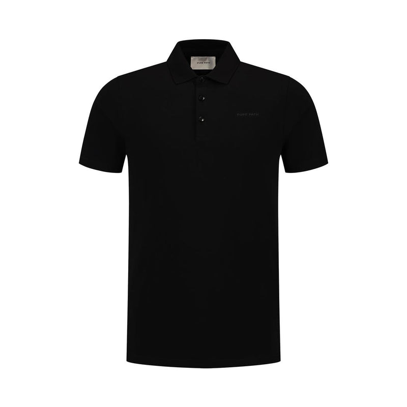 Essential Wordmark Polo Black-Pure Path-Mansion Clothing