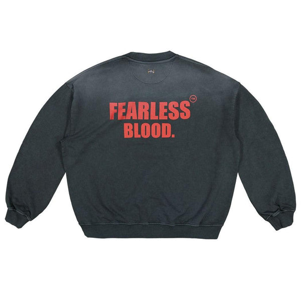 FB-CREW-04 Deep Black-Fearless Blood-Mansion Clothing