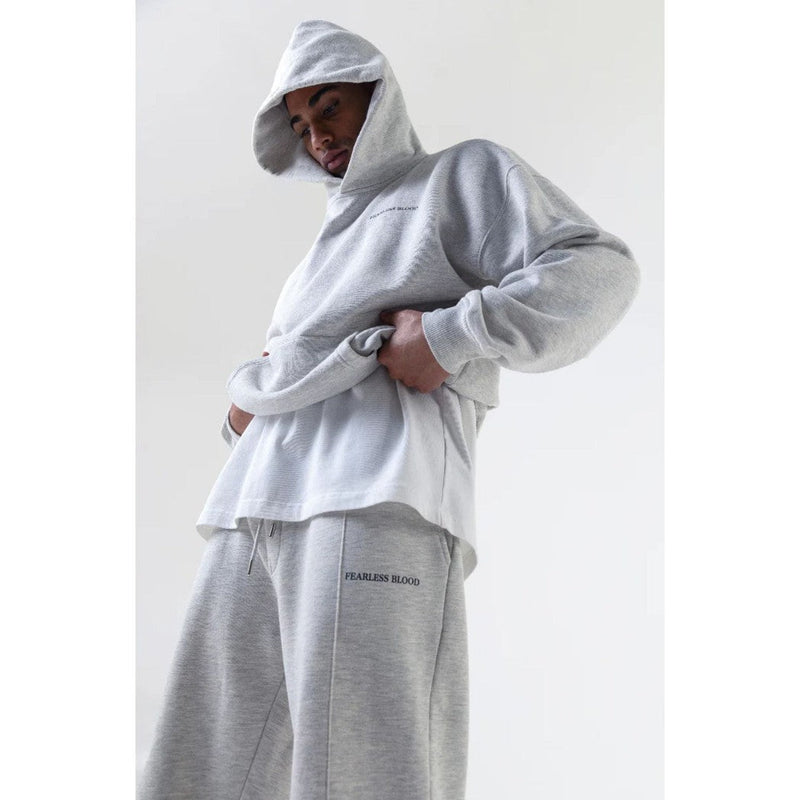 FB-LOGO-HOODY Grey Melee Vintage-Fearless Blood-Mansion Clothing