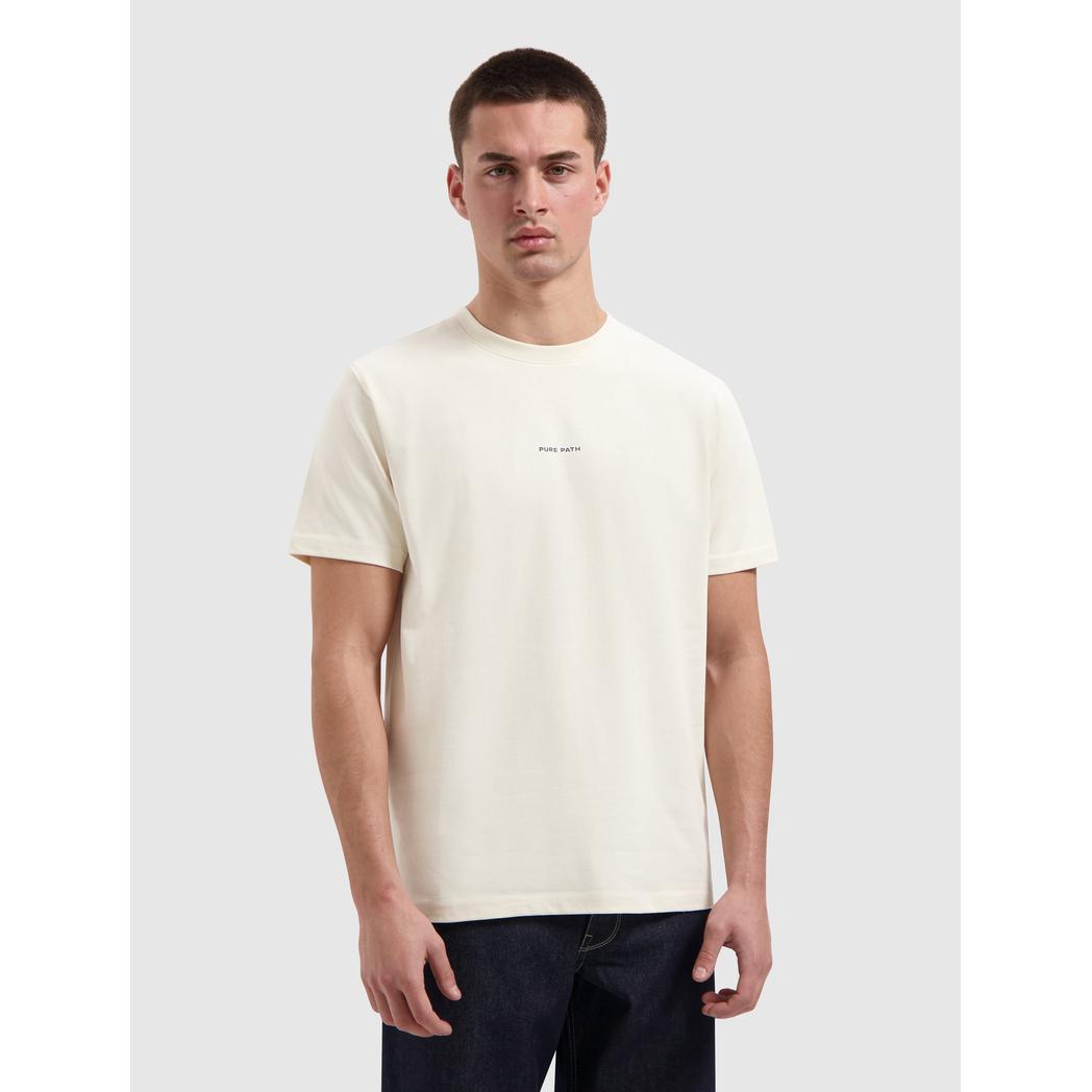 Family Crest T-shirt Ecru-Pure Path-Mansion Clothing