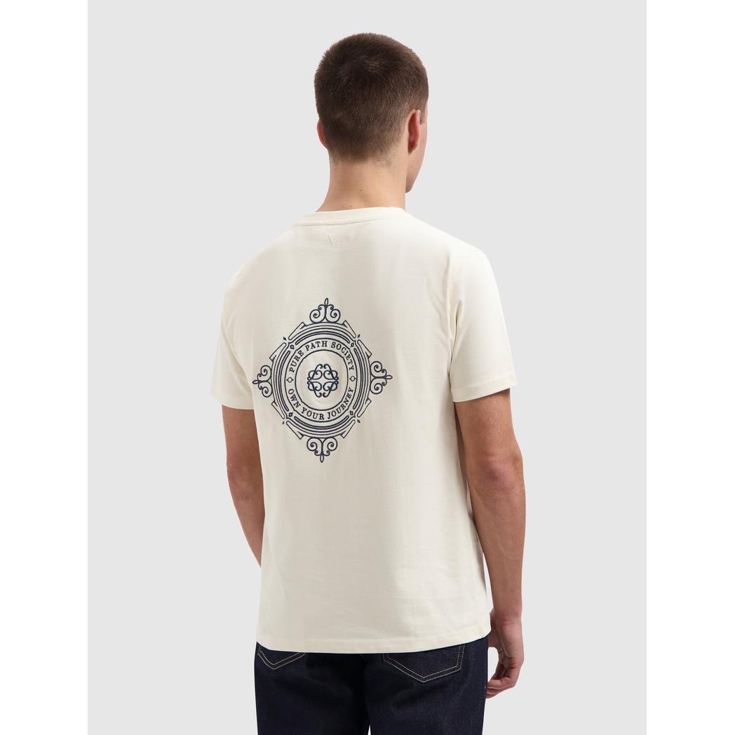 Family Crest T-shirt Ecru-Pure Path-Mansion Clothing