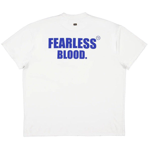 Fearless Blood Logo Tee White/Capri Blue