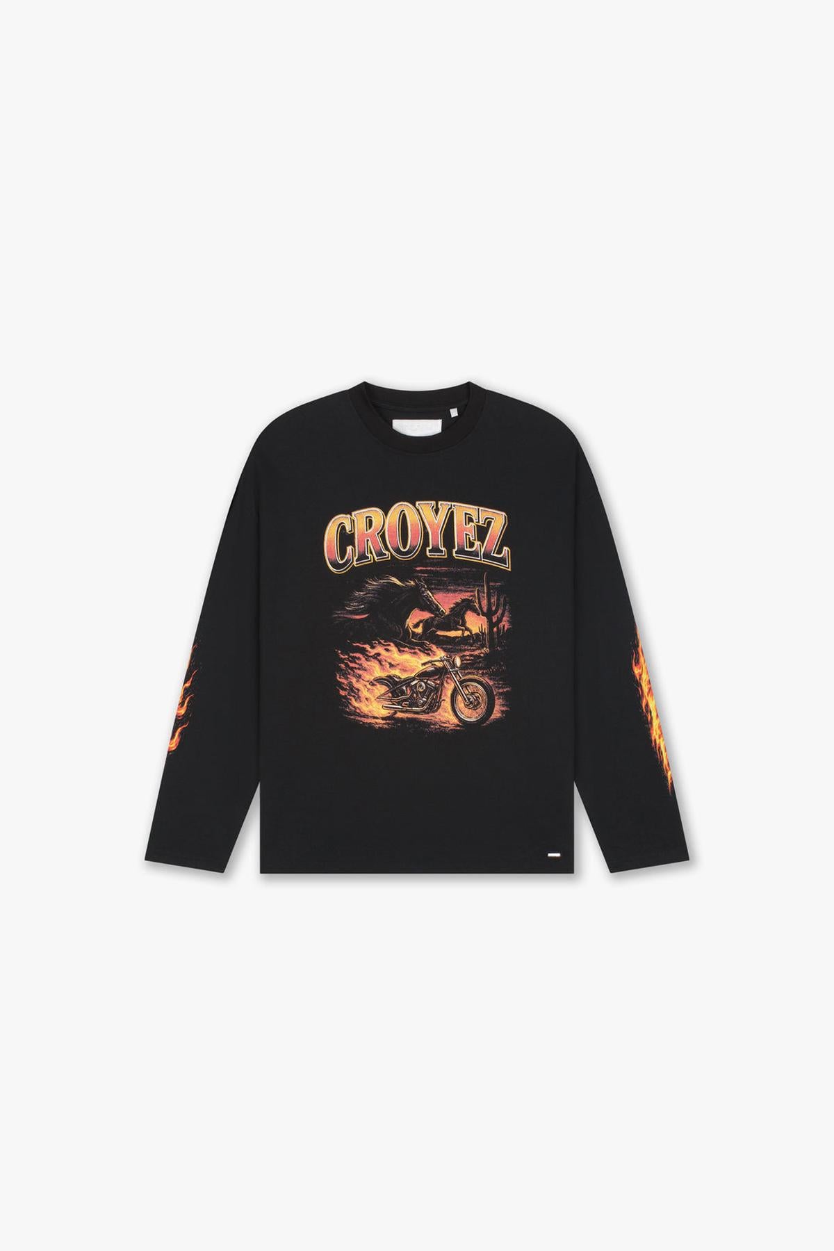 Firestorm Longsleeve T-Shirt Black-Croyez-Mansion Clothing