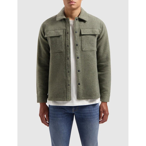 Flannel Overshirt Army Green-Pure Path-Mansion Clothing