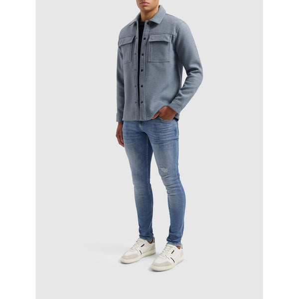 Flannel Overshirt Blue-Pure Path-Mansion Clothing
